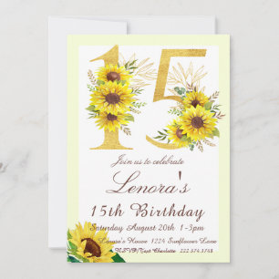 Invitación al cumpleaños del girasol, cumpleaños n