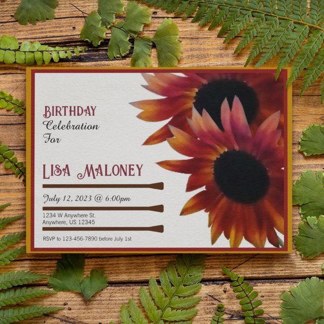 Invitación al cumpleaños del girasol de Mahogany (Subido por el creador)