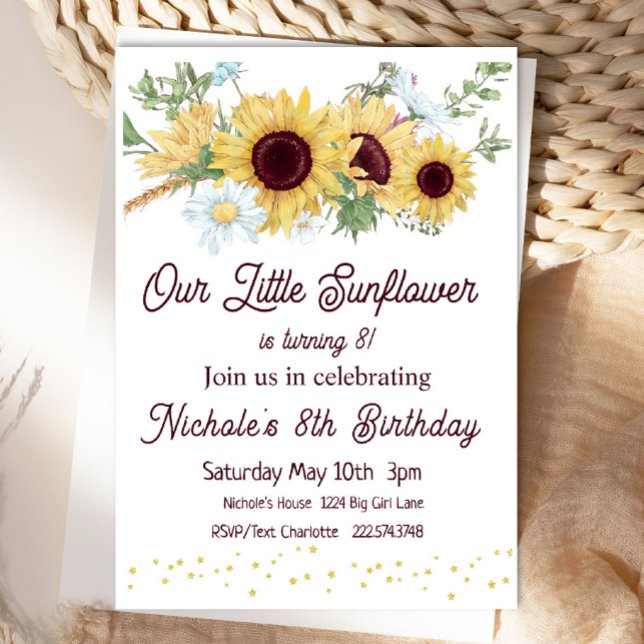 Invitación al cumpleaños del girasol, octavo cumpl (Subido por el creador)
