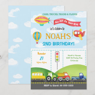 Invitación al cumpleaños del globo aerostático de