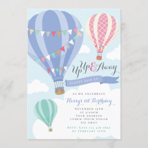 Invitación al cumpleaños del globo aerostático mor