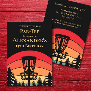 Invitación al cumpleaños del golf de Disk Golf Par