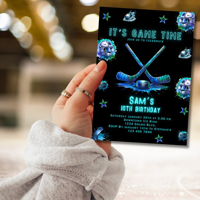 Invitación al cumpleaños del hockey sobre hielo Ni (Subido por el creador)