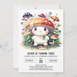 Invitación al cumpleaños del hongo cute