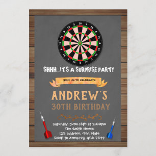 Invitación al cumpleaños del juego Dart