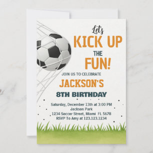 Invitación al cumpleaños del jugador gol Scorer