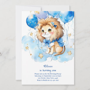 Invitación al cumpleaños del león lindo