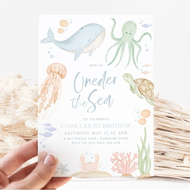 Invitación al cumpleaños del mar, bajo el mar (Subido por el creador)