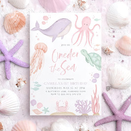 Invitación al cumpleaños del mar imprimible bajo