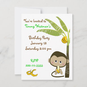 Invitación al cumpleaños del mono