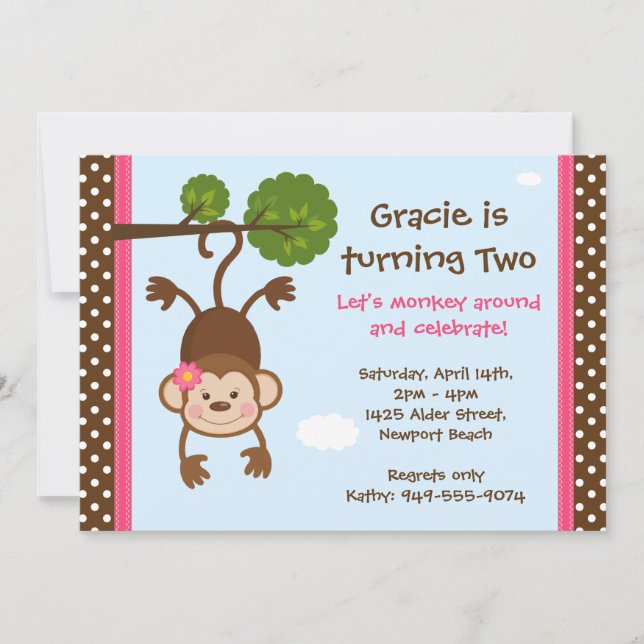 Invitación al cumpleaños del mono (Anverso)
