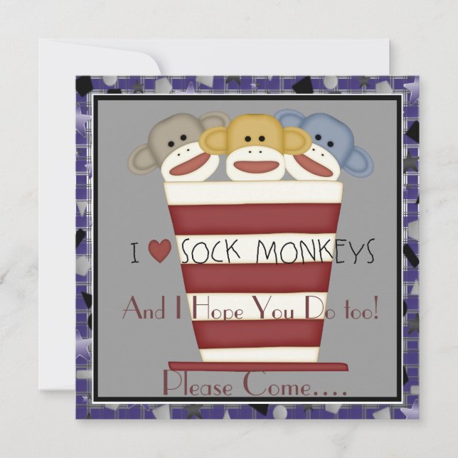 Invitación al cumpleaños del mono chocante (Anverso)