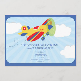 Invitación al cumpleaños del niño al avión