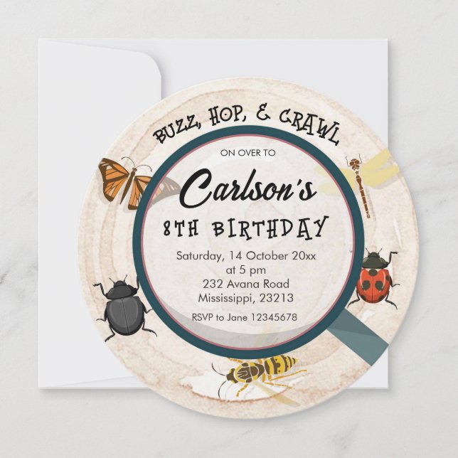 Invitación al cumpleaños del niño con un niño (Anverso)