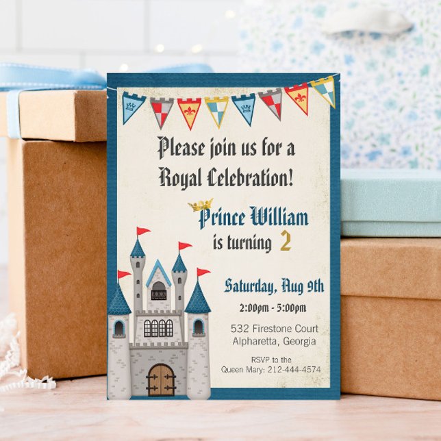 Invitación al cumpleaños del niño del castillo del (Subido por el creador)