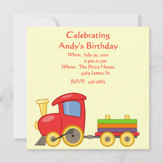 Invitación al cumpleaños del niño en el tren