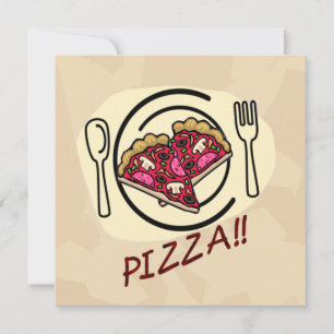 Invitación al cumpleaños del niño Fiesta Pizza