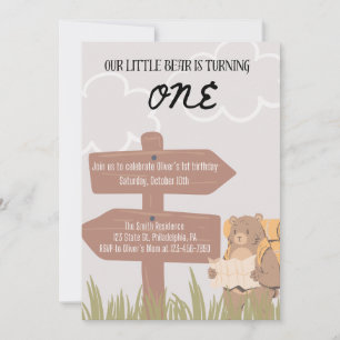 Invitación al cumpleaños del oso pequeño