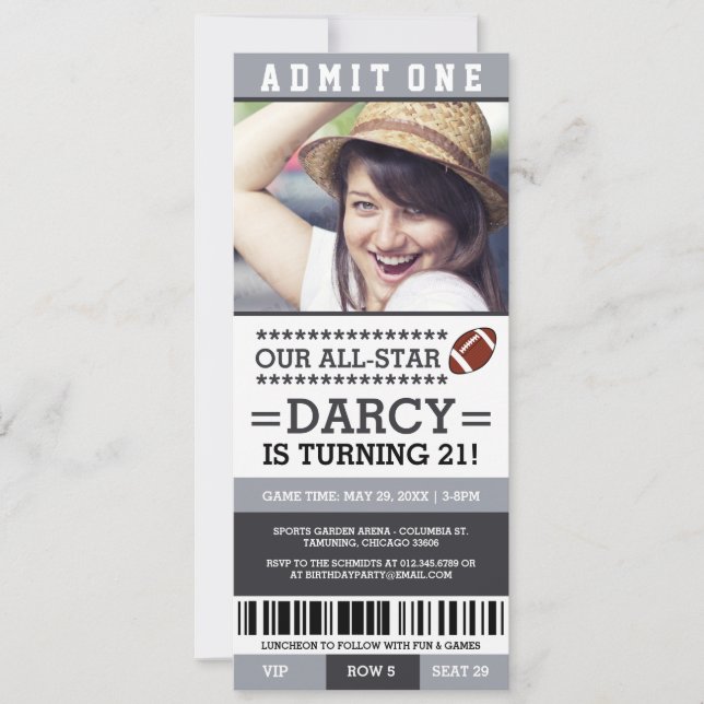 Invitación al cumpleaños del partido de fútbol (Anverso)