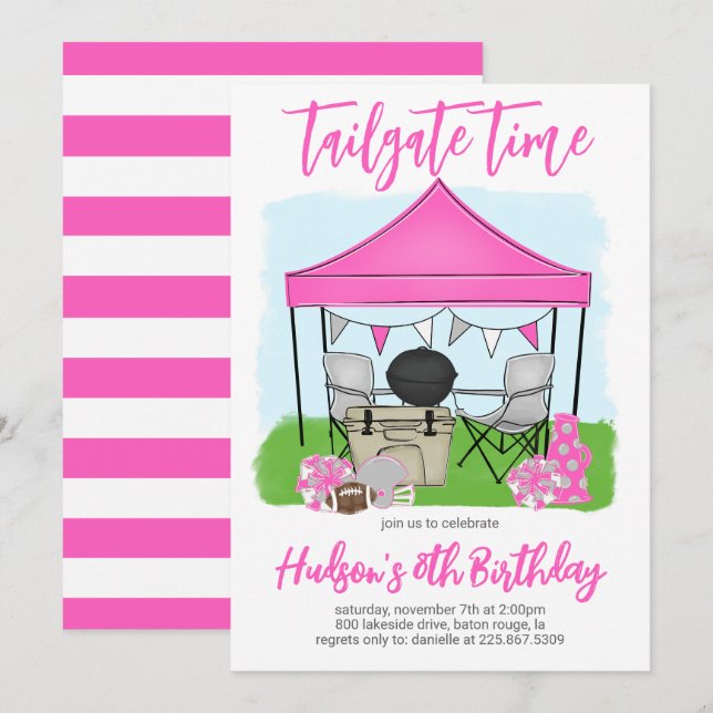 Invitación al cumpleaños del partido de fútbol hor (Anverso / Reverso)