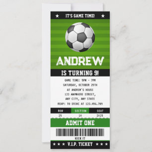 Invitación al cumpleaños del partido de fútbol per