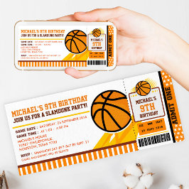 Invitación al cumpleaños del pase de baloncesto