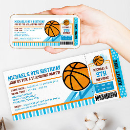 Invitación al cumpleaños del pase de baloncesto