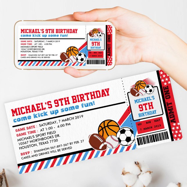 Invitación al cumpleaños del pase de boletos de St (Subido por el creador)