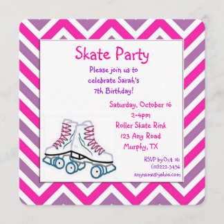 Invitación al cumpleaños del patinador rollo y mor