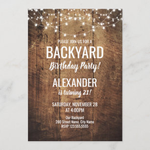 Invitación al cumpleaños del patio trasero