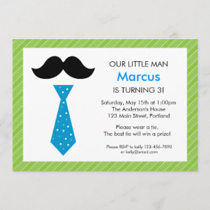Invitación al cumpleaños del pequeño hombre - Verd
