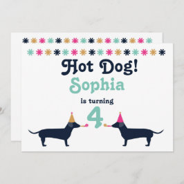 Invitación al cumpleaños del perro Dachshund Wiene