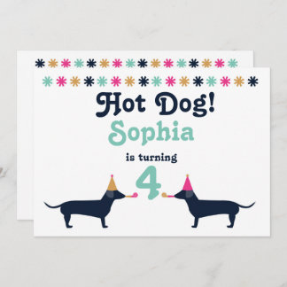 Invitación al cumpleaños del perro Dachshund Wiene