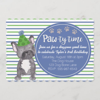 Invitación al cumpleaños del perro de Adorable Boy