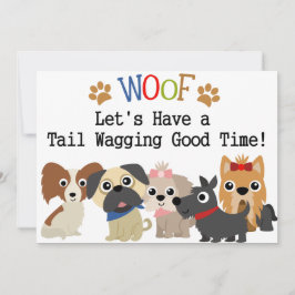 Invitación al cumpleaños del perro de barrido de c