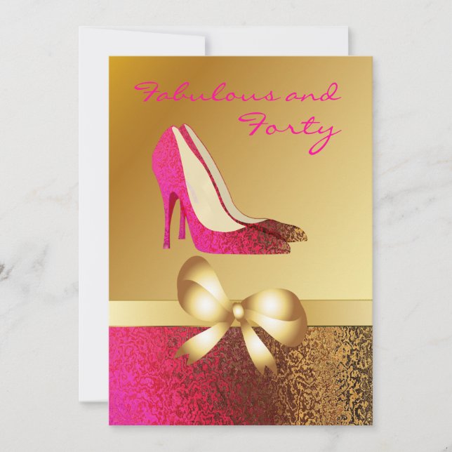Invitación al cumpleaños del Personalizado de Glam (Anverso)