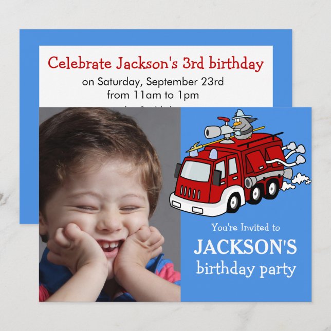 Invitación al cumpleaños del Personalizado fotográ (Anverso / Reverso)