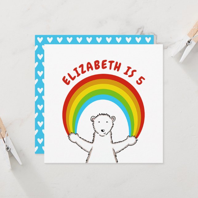 Invitación al cumpleaños del personalizado Polar B (Anverso/Reverso In Situ)