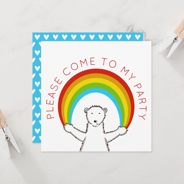 Invitación al cumpleaños del personalizado Polar B (Anverso/Reverso In Situ)