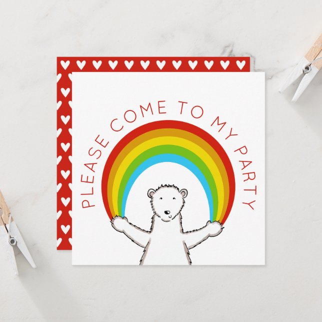 Invitación al cumpleaños del personalizado Polar B (Anverso/Reverso In Situ)