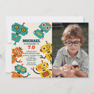 Invitación al cumpleaños del personalizado Robot c