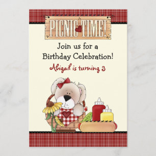 Invitación al cumpleaños del picnic del perro con 