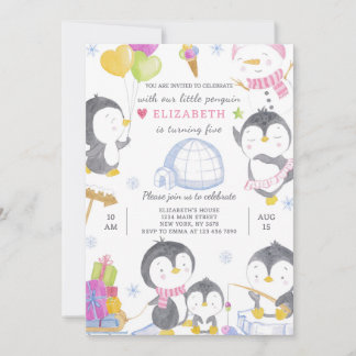 Invitación al cumpleaños del pingüino