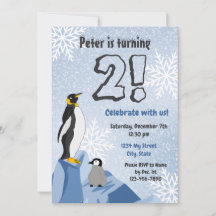 Invitación al cumpleaños del pingüino