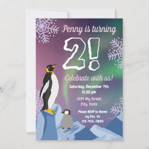 Invitación al cumpleaños del pingüino