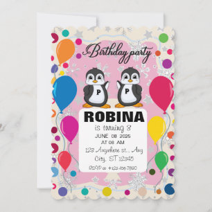 Invitación al cumpleaños del pingüino Boys & Chi