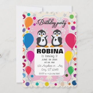 Invitación al cumpleaños del pingüino | Boys & Chi