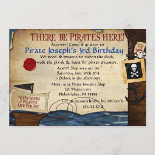 Invitación al cumpleaños del pirata