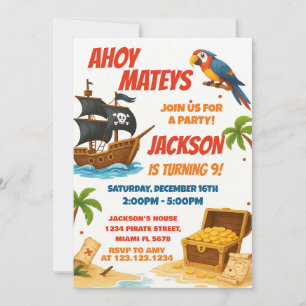 Invitación al cumpleaños del pirata