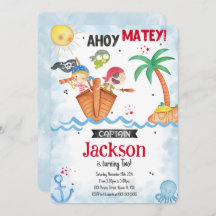 Invitación al cumpleaños del pirata